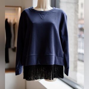 J.Crew Navy Crewneck Knit Sweatshirt Pullover Size M